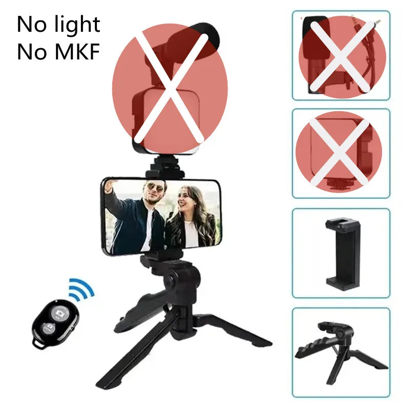 Smartphone Vlogging Kit with Tripod, Mic & LED Light – TikTok Starter Set
