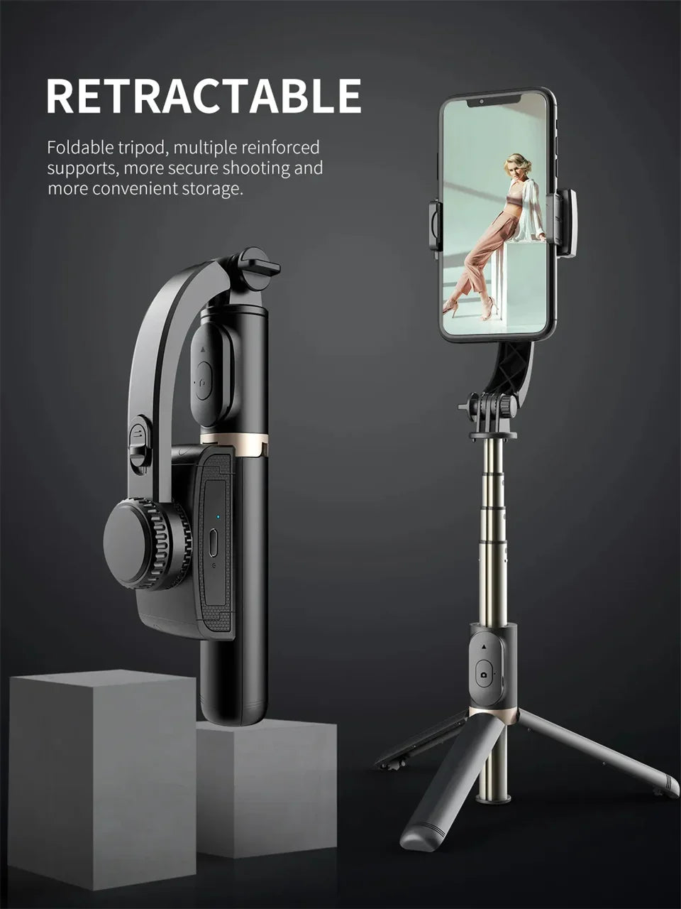 Gimbal Stabilizer Selfie Stick Tripod