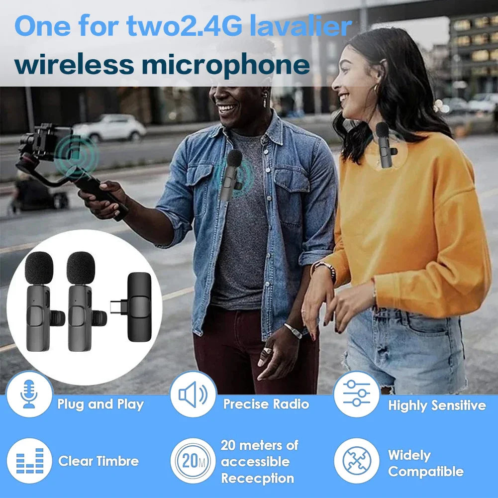 AestheticTech Dual Wireless Lavalier Mic (Type-C) – Noise Canceling