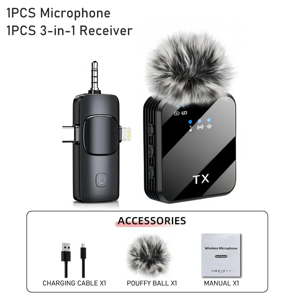 Wireless Lavalier Microphone for Camera, Android, iPhone