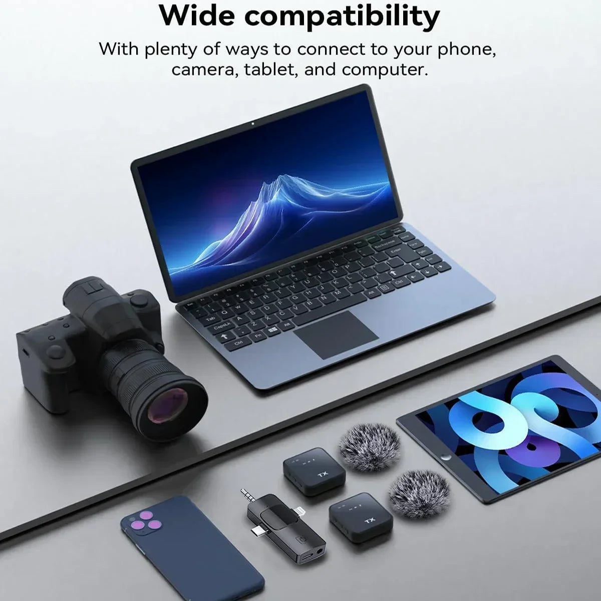 Wireless Lavalier Microphone for Camera, Android, iPhone